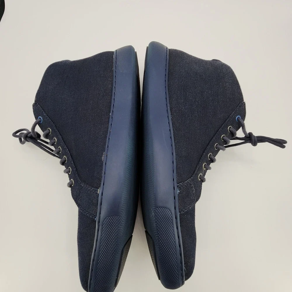 Fitflop Knit Chukka Sneakers Mens 10 Navy Blue Lightweight Lace Up Denim Texture